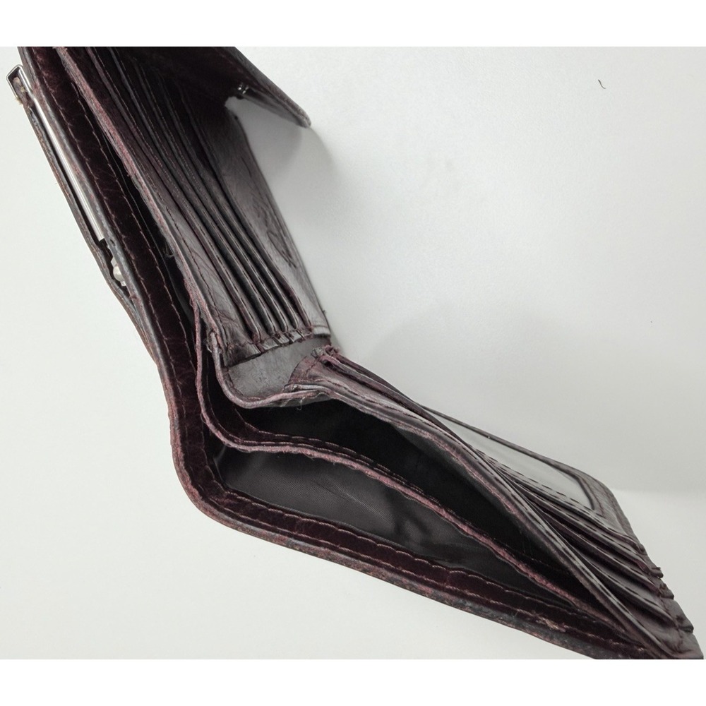 Patricia Nash Reiti Leather Wallet Kisslock Change Pocket Three Fold Burgundy - Picture 10 of 14